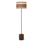 Band Drum Floor Lamp - Black / Walnut / Walnut / Linen