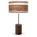 Band Drum Table Lamp - Black / Walnut / Walnut / Linen