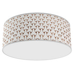 Basket Weave Drum Ceiling Light - Brushed Nickel / Brown