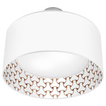 Basket Weave Nest Pendant - Brushed Nickel / Brown