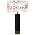 Basket Weave Thad Table Lamp - Black / Walnut / Brown