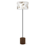 Circle Drum Floor Lamp - Black / Walnut / Brown