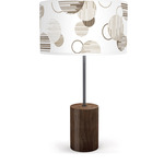 Circle Drum Table Lamp - Black / Walnut / Brown