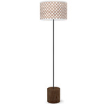 Coin Drum Floor Lamp - Black / Walnut / Brown