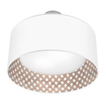 Coin Nest Pendant - Brushed Nickel / Brown