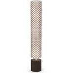 Coin Column Floor Lamp - White / Walnut / Brown