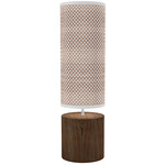 Coin Column Table Lamp - White / Walnut / Brown