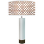 Coin Table Lamp - White / Walnut / Brown