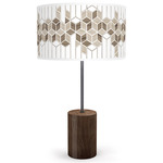 Cube Drum Table Lamp - Black / Walnut / Brown
