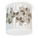 Cube Tube Ceiling Light - Brushed Nickel / Brown