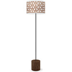 Cubist Drum Floor Lamp - Black / Walnut / Brown