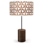Cubist Drum Table Lamp - Black / Walnut / Brown