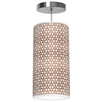 Cubist Column Pendant - Brushed Nickel / Brown
