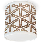 Cubist Tube Ceiling Light - Brushed Nickel / Brown