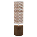 Cubist Column Table Lamp - White / Walnut / Brown