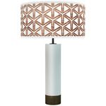 Cubist Thad Table Lamp - White / Walnut / Brown