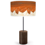 Facet Drum Table Lamp - Black / Walnut / Cream Facet