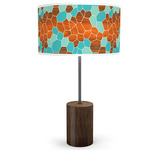 Geode Drum Table Lamp - Black / Walnut / Geode Blue