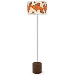 Geode Drum Floor Lamp - Black / Walnut / Geode Cream