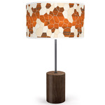 Geode Drum Table Lamp - Black / Walnut / Geode Cream