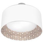 Hexagon Nest Pendant - Brushed Nickel / Brown