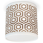 Hexagon Tube Ceiling Light - Brushed Nickel / Brown