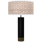 Hexagon Thad Table Lamp - Black / Walnut / Brown