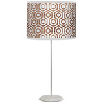 Hexagon Tyler Table Lamp - Brushed Nickel / Brown