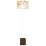 Palm Drum Floor Lamp - Black / Walnut / Green