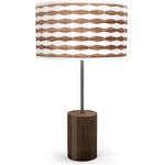 Weave Drum Table Lamp - Black / Walnut / Walnut / Linen