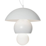 Triluna Pendant - Matte White / Frosted