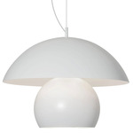 Triluna Pendant - Matte White / Frosted