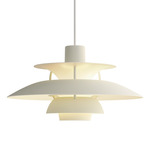 PH 5 Mini Pendant - White / Monochrome Pale Pewter