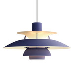 PH 5 Mini Pendant - White / Monochrome Dusty Indigo