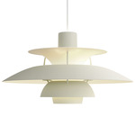 PH 5 Pendant - White / Monochrome Pale Pewter