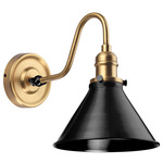 Provence Adjustable Wall Light - Aged Brass / Black