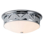 Epsilon Ceiling Flush Light - Polished Chrome / Opal