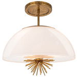 Staring Dome Pendant - Distressed Gold / Opal