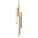 Black Note Triplet Pendant - Gold / Ivory White