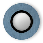 Lens Circular Wall Sconce - Matte Black / Blue
