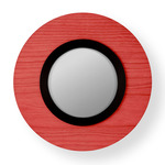 Lens Circular Wall Sconce - Matte Black / Red