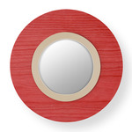 Lens Circular Wall Sconce - Matte Ivory / Red