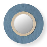 Lens Circular Wall Sconce - Matte Ivory / Blue