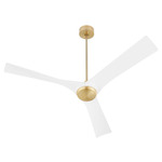 Ridley Ceiling Fan - Aged Brass / White