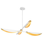 Pivot Color-Select Chandelier - White / Aged Brass
