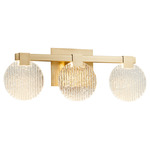 Axiom Color-Select Bathroom Vanity Light - Aged Brass / Textured Ice