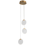 Axiom Color-Select Multi Light Pendant - Aged Brass / Textured Ice