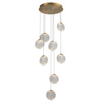 Axiom Color-Select Multi Light Pendant - Aged Brass / Textured Ice