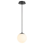 Luna Pendant - Black / White Opal Glass