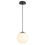 Luna Pendant - Black / White Opal Glass